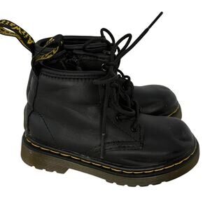 Dr Martens 1460 Toddler Boots Kids Size 6 Black Leather Lace Up Zip